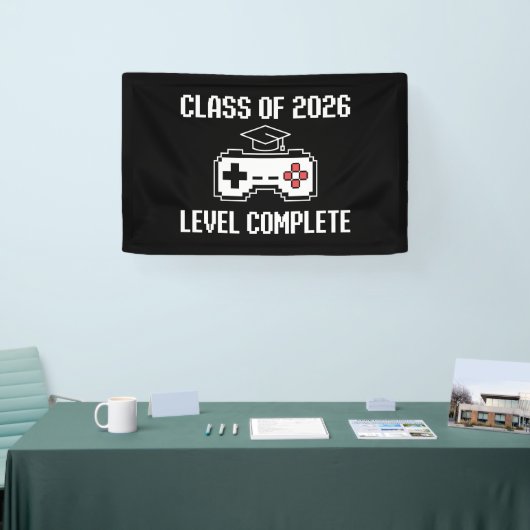 Class Of 2026 Level Complete Gaming Graduation 横断幕 (トレードショー)