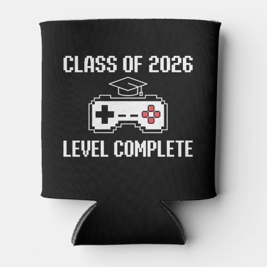 Class Of 2026 Level Complete Gaming Graduation 缶クーラー (正面)