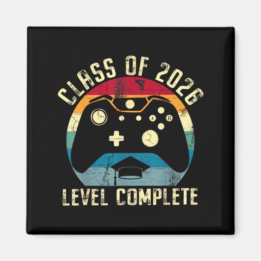 Class of 2026 level complete video gamer senior マグネット (正面)