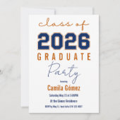 Class of 2026 Minimalist Graduation Party 招待状 (正面)