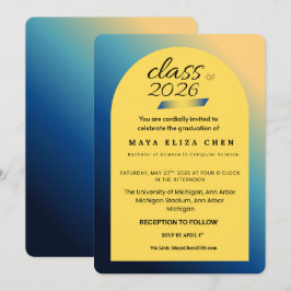 Class of 2026 Modern Arch Graduation Party Invitat 招待状