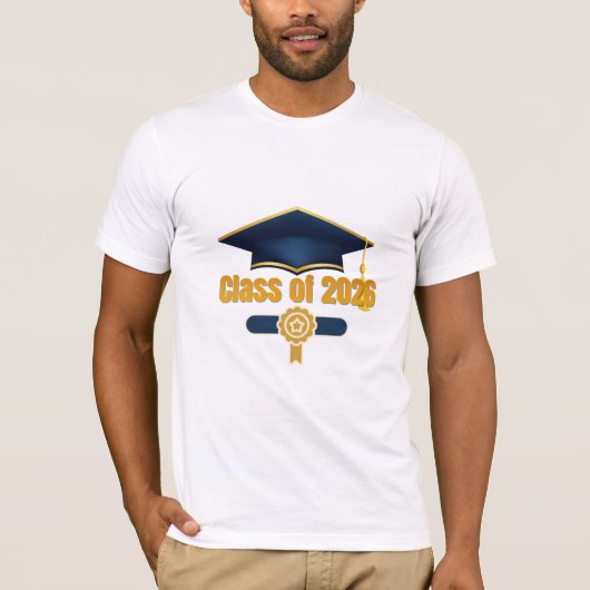 Class of 2026 – Modern Graduation Typography Tシャツ (正面)