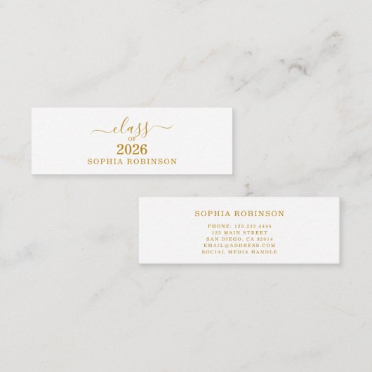 Class of 2026 Name Card Graduation Insert  スキニー名刺 (正面/裏面)
