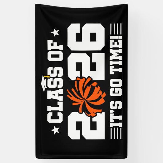 Class of 2026 Orange Cheer Graduation It’s Go Time 横断幕 (縦)