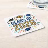Class of 2026 Party スクエアペーパーコースター (アングル)