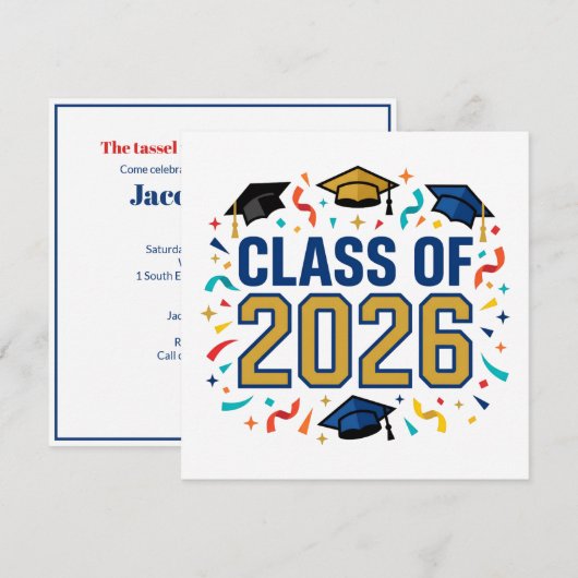 Class of 2026 Party 招待状 (正面/裏面)