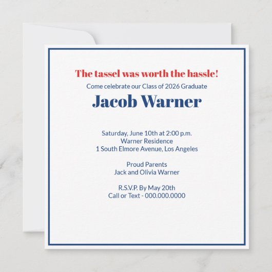 Class of 2026 Party 招待状 (裏面)