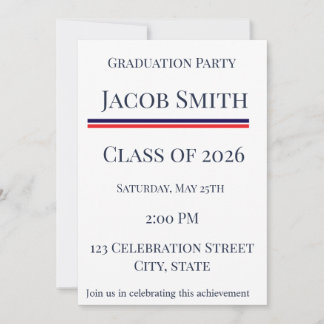 Class of 2026 Patriotic Graduation Invite 招待状