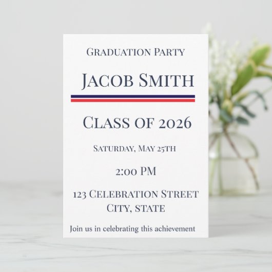 Class of 2026 Patriotic Graduation Invite 招待状 (スタンド正面)