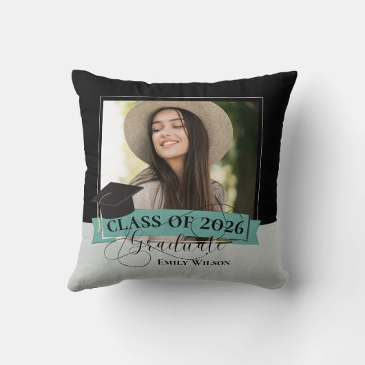 Class of 2026 Personalized Graduation Photo クッション (裏面)