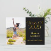 Class of 2026 Photo Black and Gold Announcement 招待状 (スタンド正面)