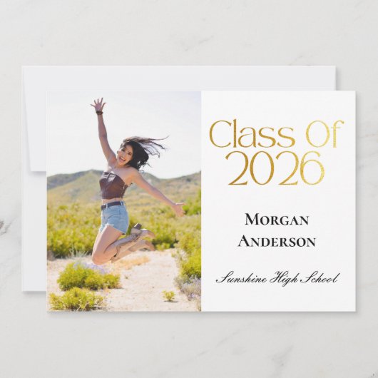 Class of 2026 Photo Black and Gold Announcement  招待状 (正面)