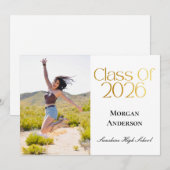 Class of 2026 Photo Black and Gold Announcement  招待状 (正面/裏面)