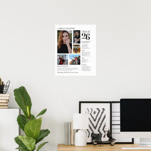 Class of 2026 Photo Collage Memory Poster ポスター (ホームオフィス)
