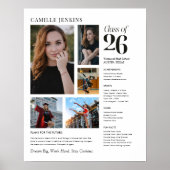Class of 2026 Photo Collage Memory Poster ポスター (正面)