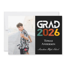 Class of 2026 Photo Vintage Retro Announcement 