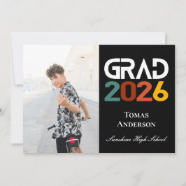 Class of 2026 Photo Vintage Retro Announcement  招待状