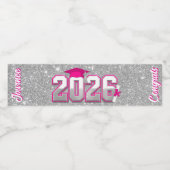 Class of 2026 Pink and Silver Graduation  ペットボトルラベル (シングルラベル)