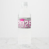 Class of 2026 Pink and Silver Graduation  ペットボトルラベル (正面)