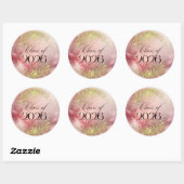Class of 2026 - Pink & Gold Sparkle Stickers ラウンドシール (シート)