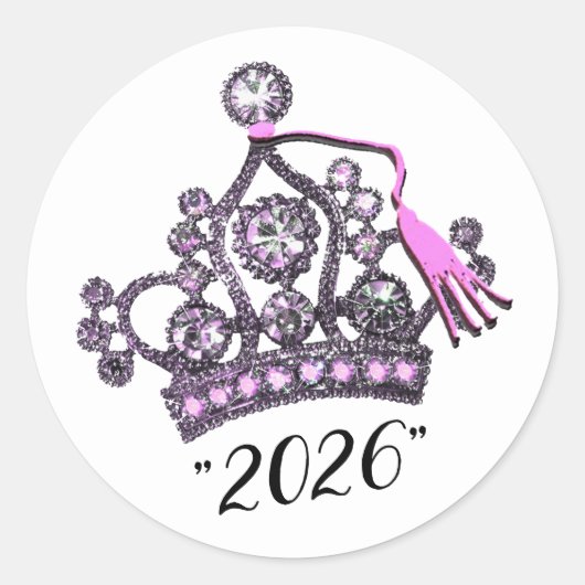  “Class of 2026” Princess Tiara ラウンドシール (正面)