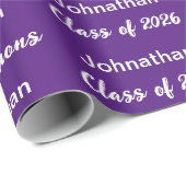 Class of 2026 Purple Congratulations Grad's Name ラッピングペーパー (ロールコーナー)