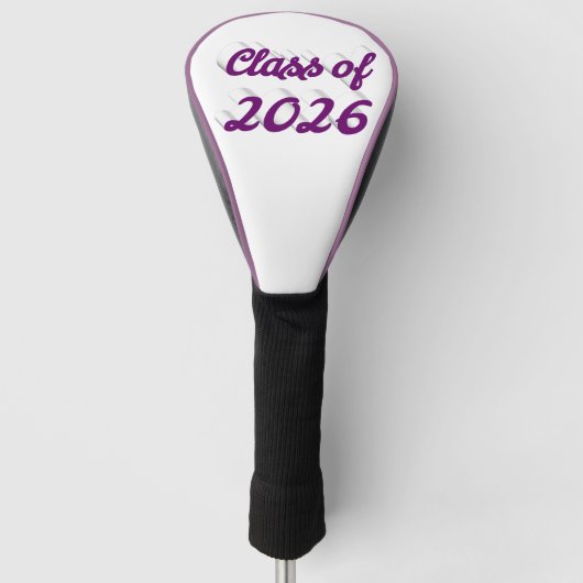 Class of 2026 purple script graduation ゴルフヘッドカバー (正面)