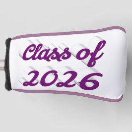 Class of 2026 purple script graduation  ゴルフヘッドカバー