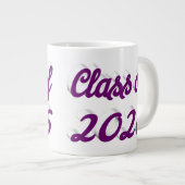 Class of 2026 purple script graduation ジャンボコーヒーマグカップ (正面右)
