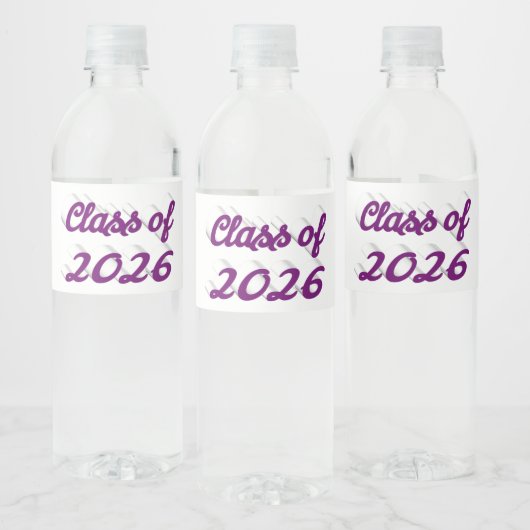 Class of 2026 purple script graduation  ペットボトルラベル (ボトル)