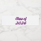 Class of 2026 purple script graduation  ペットボトルラベル (シングルラベル)