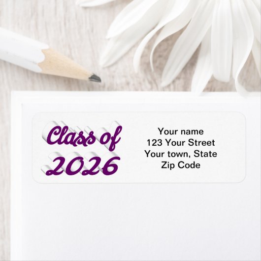 Class of 2026 purple script graduation ラベル (インサイチュ)