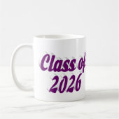 Class of 2026 purple text graduation コーヒーマグカップ (左)