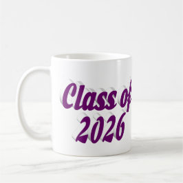 Class of 2026 purple text graduation コーヒーマグカップ