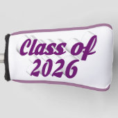 Class of 2026 purple text graduation  ゴルフヘッドカバー (正面)