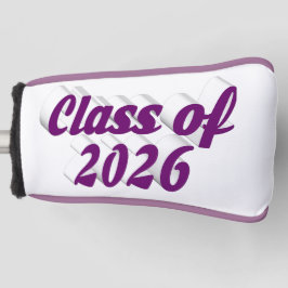 Class of 2026 purple text graduation  ゴルフヘッドカバー