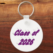 Class of 2026 purple typography graduation  キーホルダー (正面)