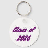 Class of 2026 purple typography graduation  キーホルダー (裏面)