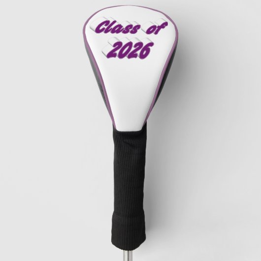Class of 2026 purple typography graduation  ゴルフヘッドカバー (正面)