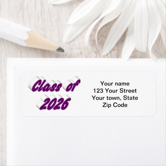 Class of 2026 purple typography  graduation ラベル (インサイチュ)