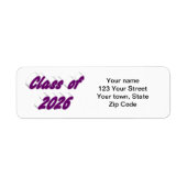 Class of 2026 purple typography  graduation ラベル (正面)
