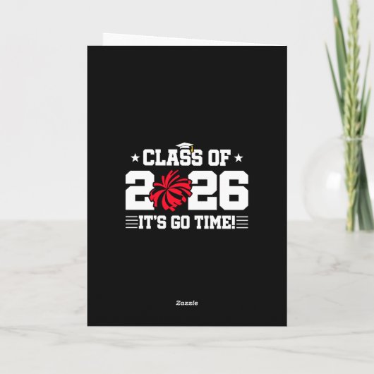 Class of 2026 Red Cheer Graduation It’s Go Time カード (裏面)