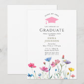 class of 2026 Rustic Spring Wildflower  Graduation 招待状 (正面/裏面)