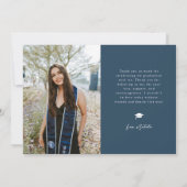 Class of 2026 Script Name Navy Blue Grad Photo 案内状 (裏面)