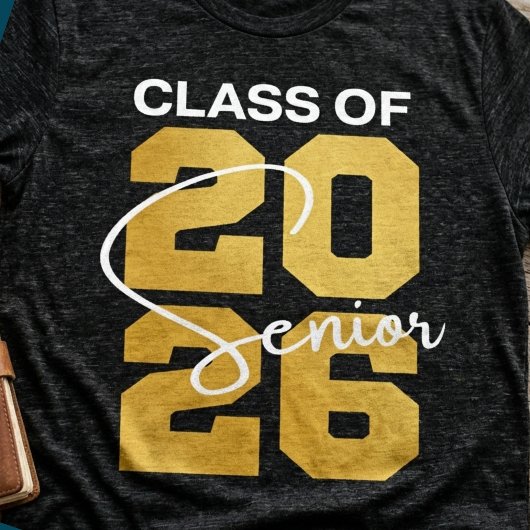 Class of 2026 Senior Graduation Gold Script Bold Tシャツ