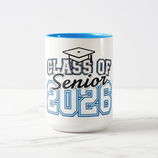 Class of 2026 Senior Pride Typography  ツートーンマグカップ (中央)