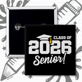 Class of 2026 Senior Varsity Graduation Fun Quote 缶バッジ