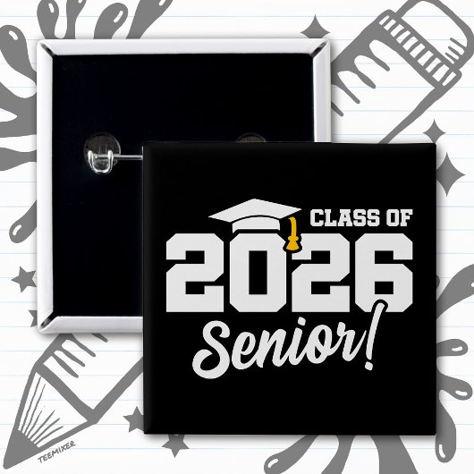 Class of 2026 Senior Varsity Graduation Fun Quote 缶バッジ