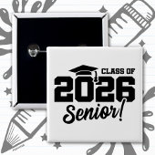 Class of 2026 Senior Varsity Graduation Fun Quote 缶バッジ