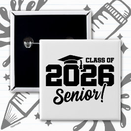 Class of 2026 Senior Varsity Graduation Fun Quote 缶バッジ